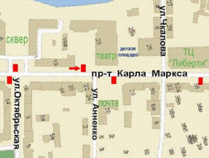 Бэклайт B в Кривом Роге, 1.2x1.8  Поштовий просп., 23 - Юрія Сича вул. схема