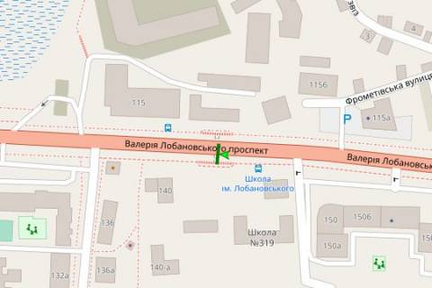 Ситилайт B в Киеве Лобановського Валерія просп. (Червонозоряний просп.), 140 (в направл. Севастопольської пл.) схема
