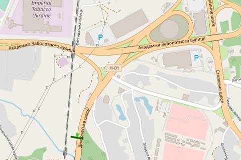 Билборд A в Киеве, 3x6  Дніпропетровське шосе (у напрямку Обухова) схема
