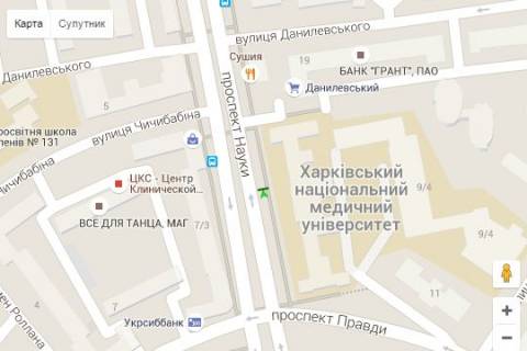 Беклайт A у Харкові, 1.2x1.8  Науки просп. (Леніна просп.), 4 (№2) схема