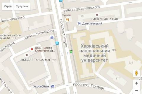 Ситилайт A в Харькове, 1.2x1.8  Науки просп. (Леніна просп.), 4 (№2) схема