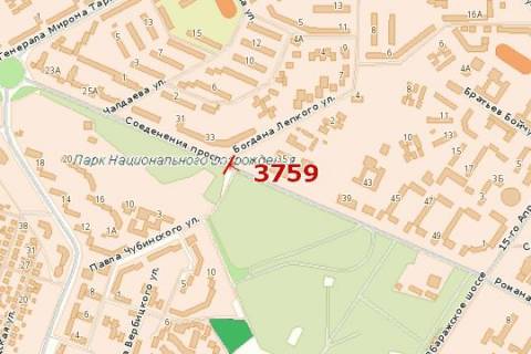 Билборд A в Тернополе, 3x6  Злуки просп. - Богдана Лепкого вул. схема