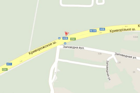 Билборд A в Васильевке, 3x6  Криворізьке шосе - Заповідна вул. схема
