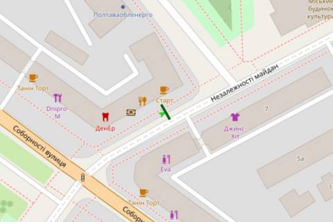 Citylight B in Poltava, 1.2x1.8  Sobornosti st., 46 - majdan Nezaleznosti scheme