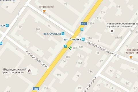 Ситилайт B в Харькове, 1.2x1.8  Сумська вул., 106 схема