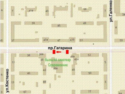 Беклайт B у Кривому Розі, 1.2x1.8  Гагаріна просп., 46 схема