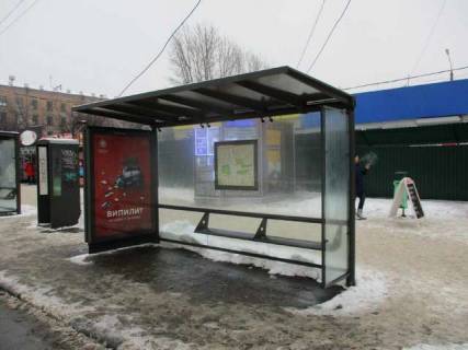 Билборд A в Васильевке, Нестандарт  Науки просп. (Леніна просп.) - Серпова вул., (зупинка) №4 (брендування) фото 1