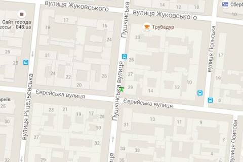 Беклайт A у Одесі, 1.2x1.8  Італійська вул. (Пушкінська), 29 - Єврейска вул. схема