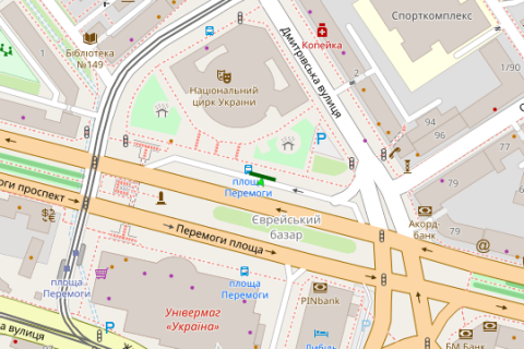 Билборд A в Киеве, Нестандарт  Галицька площа (Перемоги пл.)., 2 №2, зуп. "площа Перемоги" (брендування) схема