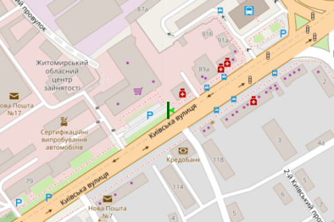 Призма A в Житомире, 3x6  Київська вул., 87 (призма) - 51625 схема