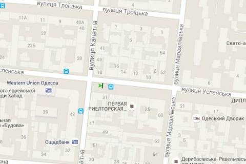 Бэклайт A в Одессе, 1.2x1.8  Успенська вул. - Канатна вул., 45 (остановка) схема
