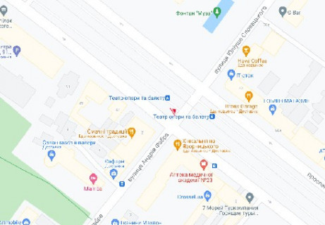 Видеоборд A в Днепр (Днепропетровск), 2.3x3.14  Дмитра Яворницького (Карла Маркса) просп. - Словацького Юліуша вул. (розширення 480х336) - 662029 схема