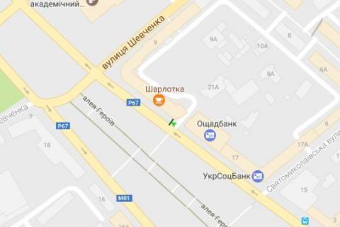 Бэклайт A в Чернигове, 1.2x1.8  Миру просп., 21 (№1) схема