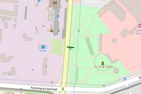 Билборд A в Николаеве, 3x6  Богоявленський просп. (Жовтневий просп.) - Ковальська вул. (Кузнецька, Скороходова)  - Будівельників вул. схема