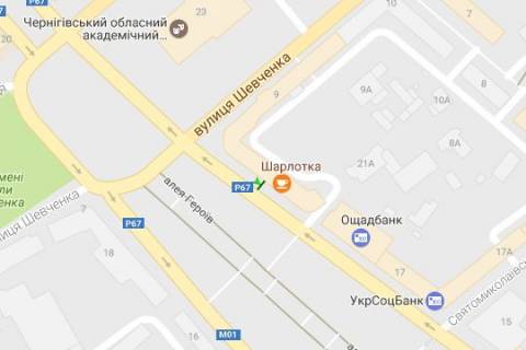 Ситилайт B в Чернигове, 1.2x1.8  Миру просп., 21 (№2) схема