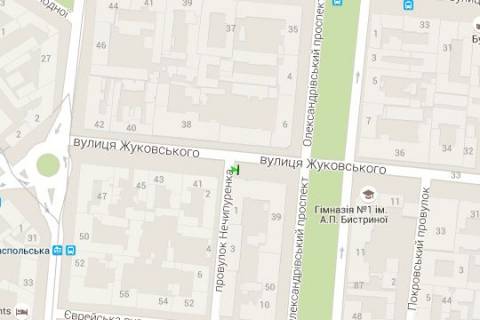 Бэклайт B в Одессе, 1.2x1.8  Святослава Караванського вул. (Жуковського)., 39 - Нечипоренко пров. схема