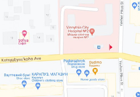 Скроллер A в Виннице, 2.3x3.14  Коцюбинського просп., 6 - Папаніна вул. - 663436 схема