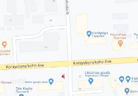 Скроллер A в Виннице, 2.3x3.14  Коцюбинського просп., 29 - Олександра Довженка вул. (Ленінградська вул.) - 615936 схема