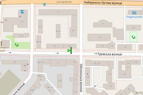 Ситилайт A в Киеве, 1.2x1.8  Турівська вул., 11/41 схема