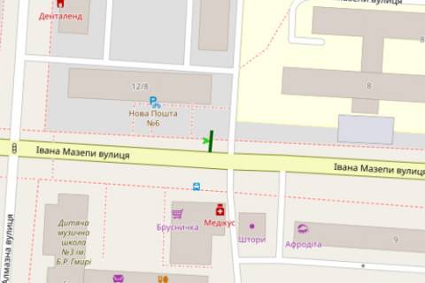 Citylight B in Poltava, 1.2x1.8  Ivana Mazepi st., 8 (No1) scheme