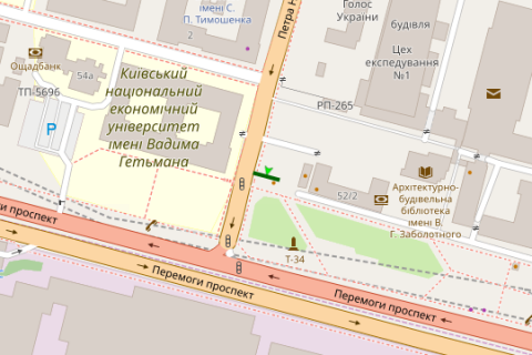 Призма B в Киеве просп. Берестейський (Перемоги). - Нестерова вул., 96м від перехрестя (КНЕУ ім В.Гетьмана) (в напрямку просп. Берестейський (Перемоги)) - 274457 схема