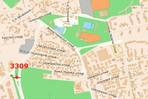 Билборд B в Львове, 3x6  Вячеслава Чорновола просп. - Варшавська вул. (в центр) схема