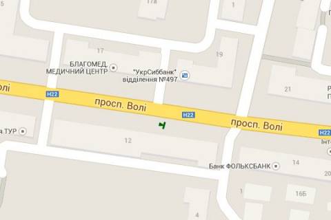 Бэклайт A в Луцке, 1.2x1.8  Волі просп., 12 (№2) схема