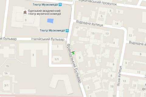 Citylight A in Odessa, 1.2x1.8  Francuz'kij bul'v. - Leontovica st. (Belins'kogo st.) scheme