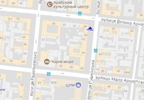 Сітіскролл A у Одесі, 1.2x1.7  Італійська вул. (Пушкінська)., 60 - Велика Арнаутська вул. схема