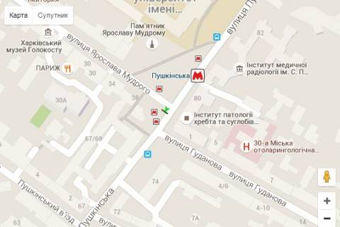 Скроллер A в Васильевке Пушкінська вул. - Ярослава Мудрого вул. (Петровського вул.), 38 - 426164 схема