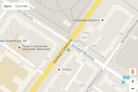 Citylight A in Vasylivka, 1.2x1.8  Sums'ka st. - Vesnina st. scheme