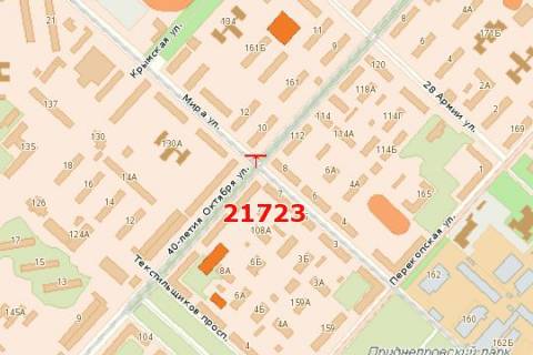 Билборд B в Херсоне, 3x6  Небесної сотні вул. (40-річчя Жовтня вул.) - Миру вул. схема