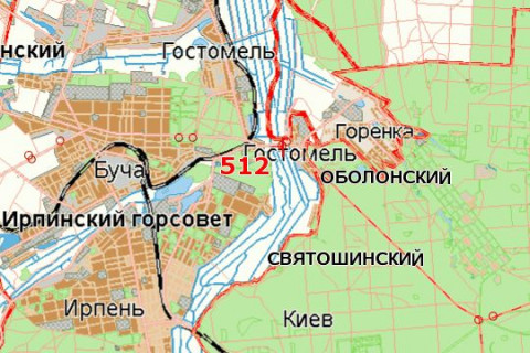 Білборд, Бігборд (Борд)  A у Запоріжжі, 3x6  Київ - Ковель, 10км+100м від Києва (виїзд в Київ з боку Ирпеня) схема