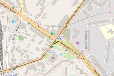 Бэклайт A в Харькове, 2.3x3.14  просп. Аерокосмічний (Гагаріна). - Гольдбергівська вул. (1-ої Кінної Армії вул.) схема
