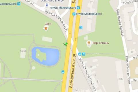 Билборд A в Одессе, 3x6  Балківська вул. - Маловського вул. схема