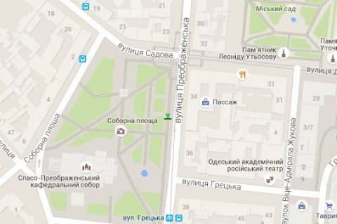 Беклайт A у Одесі, 1.2x1.8  Преображенська вул. - Соборна пл. схема