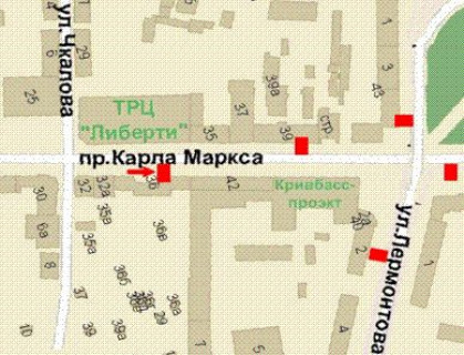 Беклайт A у Кривому Розі, 1.2x1.8  Поштовий просп., 36 схема