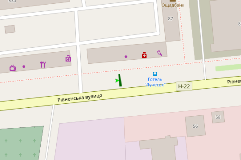 Бэклайт B в Луцке, 1.2x1.8  Рівненьська вул., 85 схема