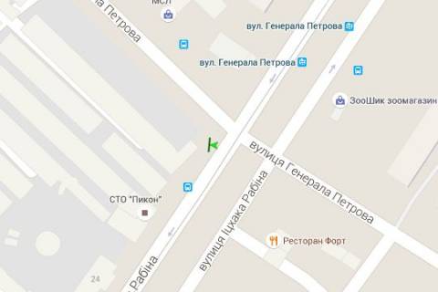 Билборд A в Васильевке, 3x6  Генерала Петрова вул. - Іцхака Рабіна вул. схема
