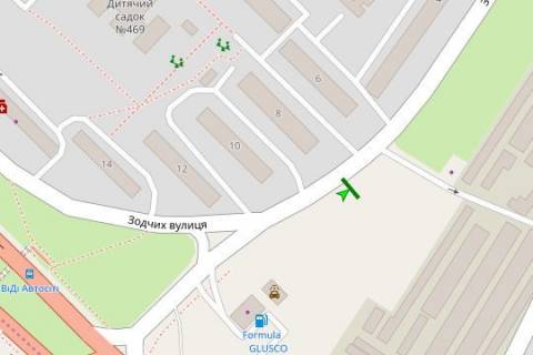 Билборд A в Киеве, 3x6  Зодчих вул., 8, навпроти схема