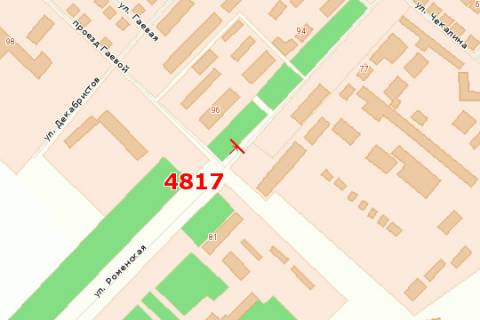 Билборд B в Сумах, 3x6  Роменська вул., 79а схема