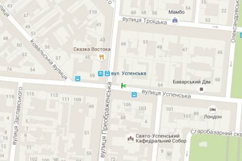 Ситилайт A в Одессе, 1.2x1.8  Успенська вул. - Преображенська вул., 66 схема