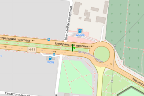 Призма A в Николаеве, 3x6  Центральний просп. (Леніна просп.) - 10 Слобідська вул. (Луначарського вул.), (№1) (призма конструкція праворуч) - 51391 схема