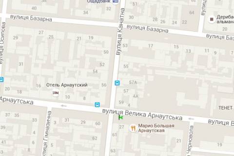 Бэклайт A в Одессе, 1.2x1.8  Велика Арнаутська вул., 27 - Канатна вул., 61 схема