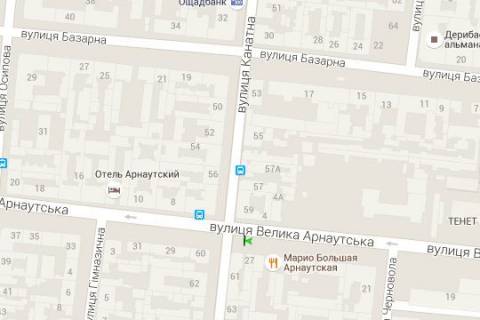 Ситилайт A в Одессе, 1.2x1.8  Велика Арнаутська вул., 27 - Канатна вул., 61 схема