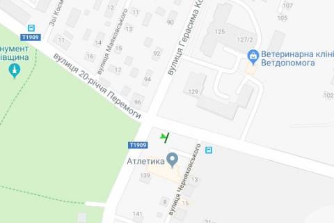 Билборд A в Сумах, 3x6  Сумської артбригади вул. (20 років Перемоги вул.) - Герасима Кондратьєва вул. схема