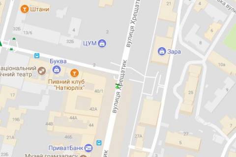 Citylight B in Kyiv, 1.2x1.8  Hresatik st., 40 - Bogdana Hmel'nic'kogo st., (navproti CG)  scheme