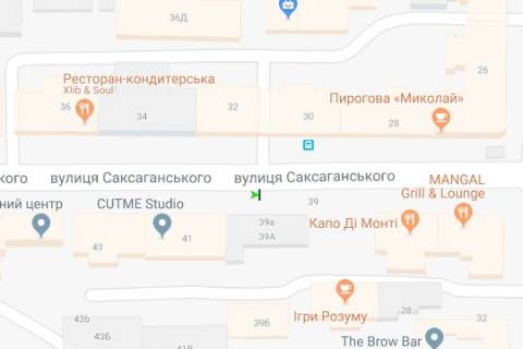 Бэклайт B в Киеве, 1.2x1.8  Саксаганського вул., 39А схема