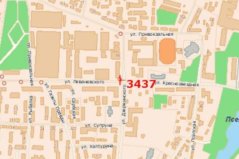 Билборд A в Сумах, 3x6  Гетьмана Павла Скоропадського вул. (Леваневського вул.) - Троїцька вул. схема