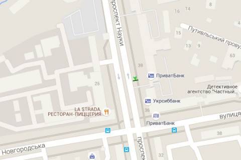 Беклайт B у Харкові, 1.2x1.8  Науки просп. (Леніна просп.), 38 (№1) схема